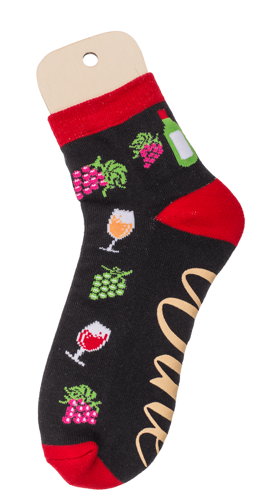 Socks, with ABS sole, Wine Time, one size,