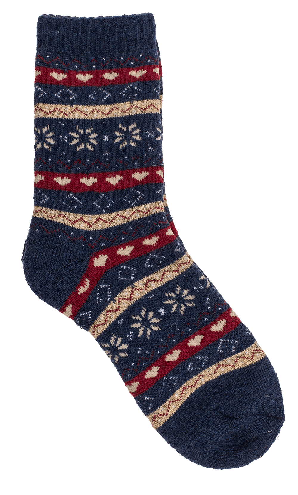 Knitted Socks, Unisex, Iceflower & hearts,