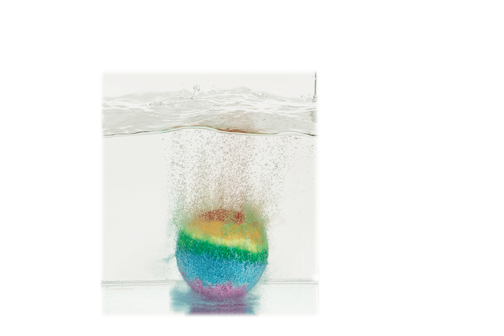 Fizzy bath bomb, Rainbow,, Pride,