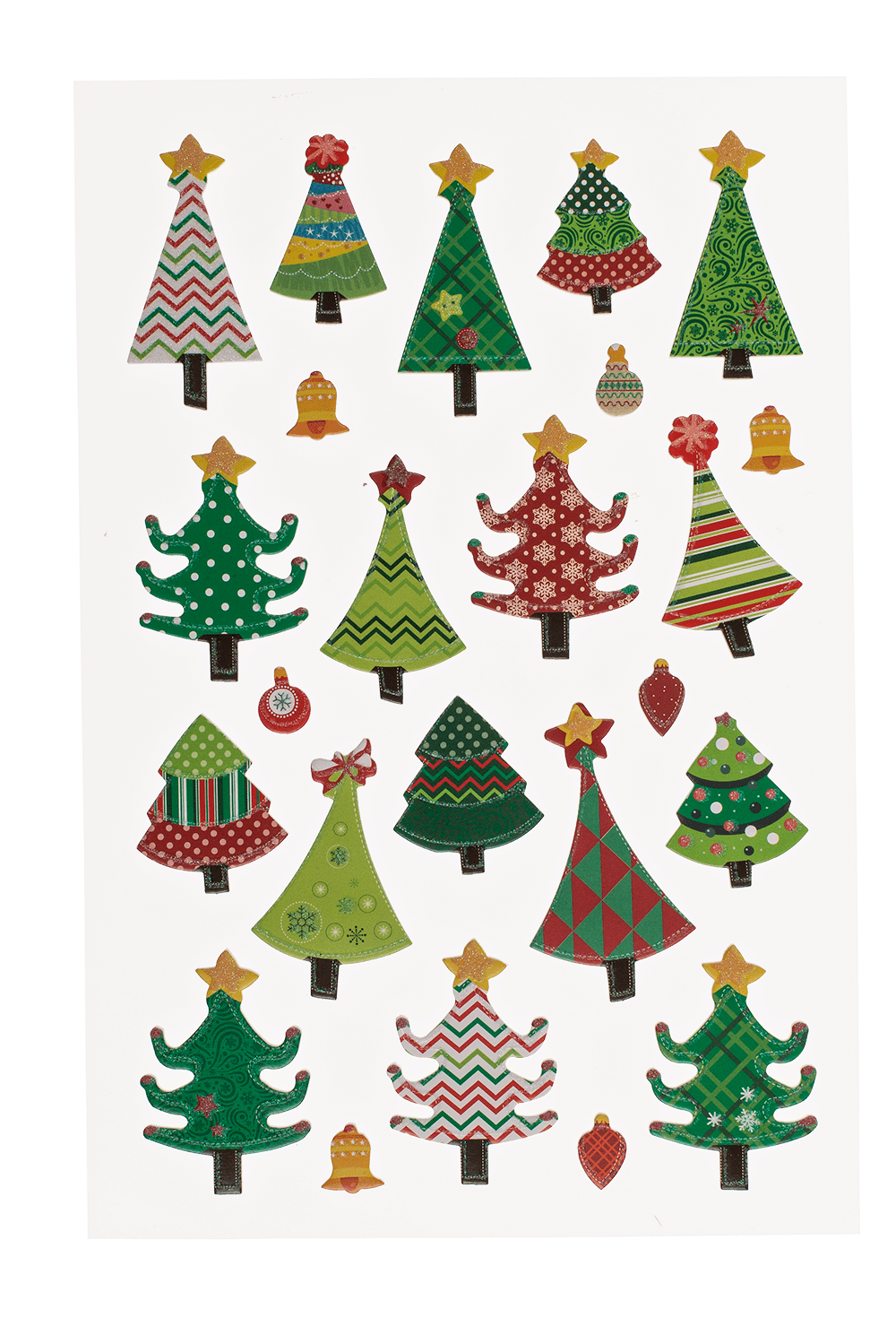 Christmas soft sticker set, sheet size 14 x 25 cm,