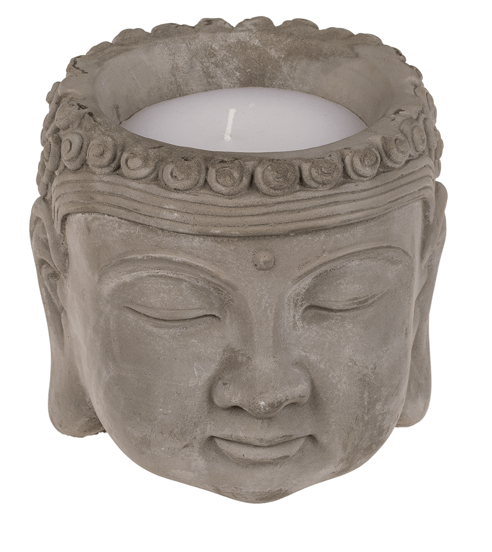 Candle, Buddha-head, ca. 13,5 x 13 cm,