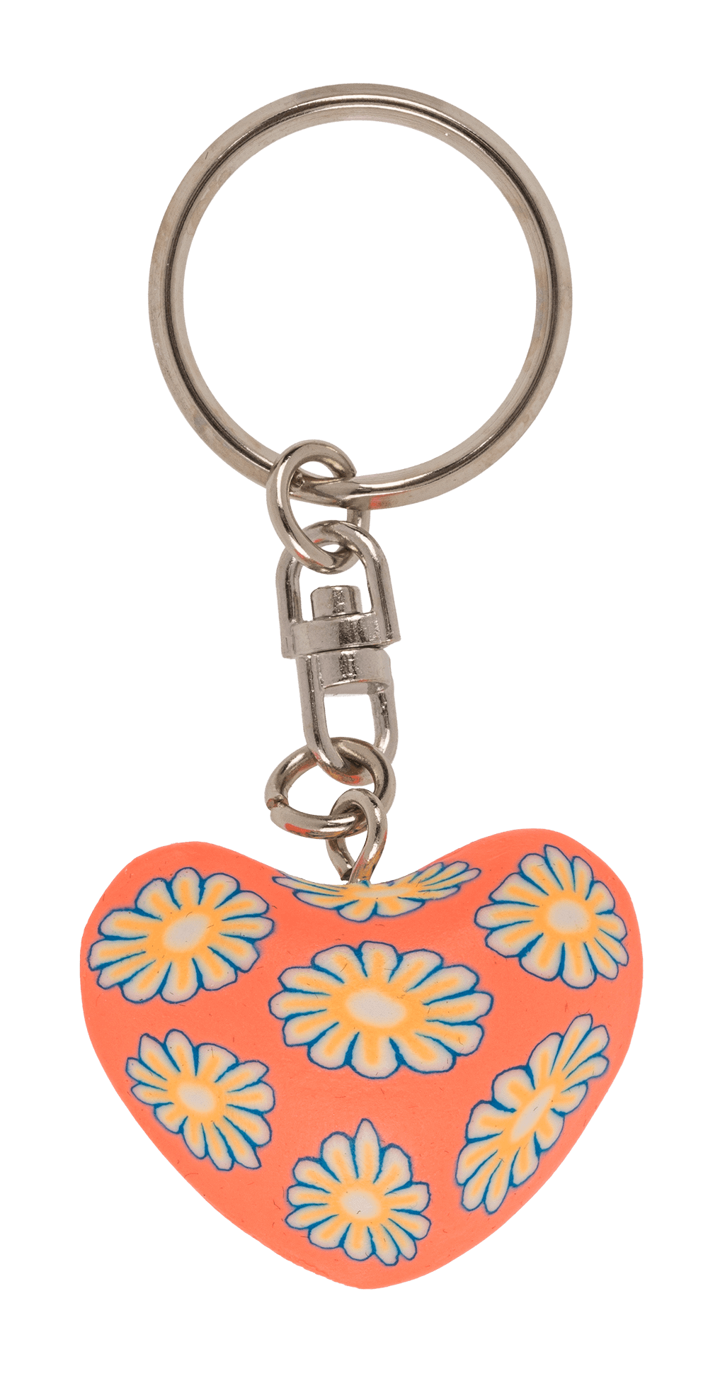 Metal keychain, Clay Heart,