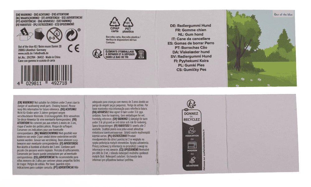 Eraser, Dog, approx. 4,2 x 2,3 cm,