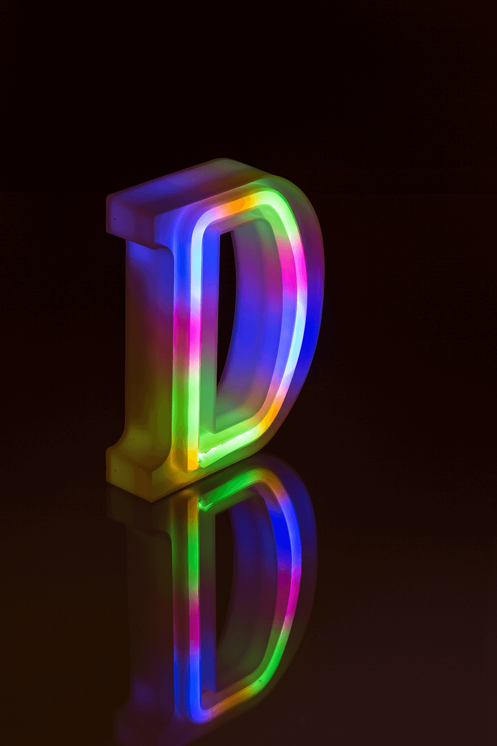 Neon Light Letter, D, Height: 16 cm, for