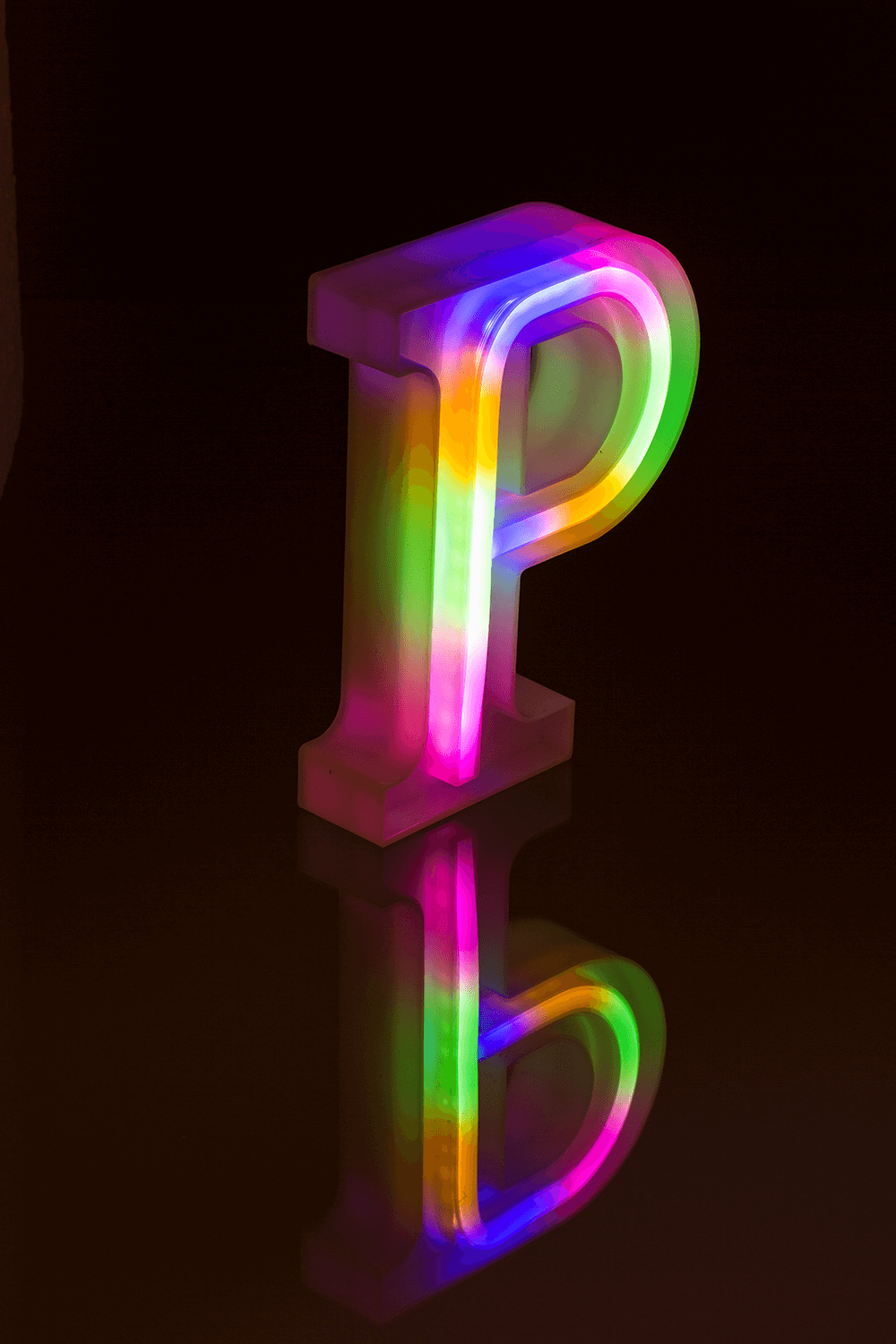 Neon Light Letter, P, Height: 16 cm, for