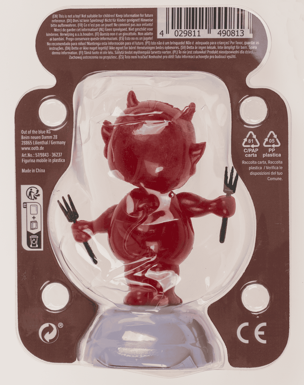 Movable figure, baby devil, with solar cell,