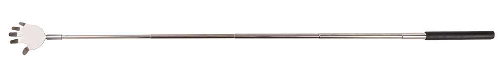 Extendable metal back scratcher with rubber