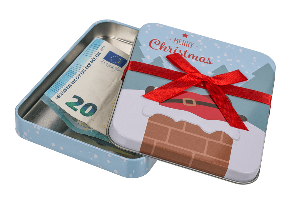 Metal gift box, Merry Christmas,