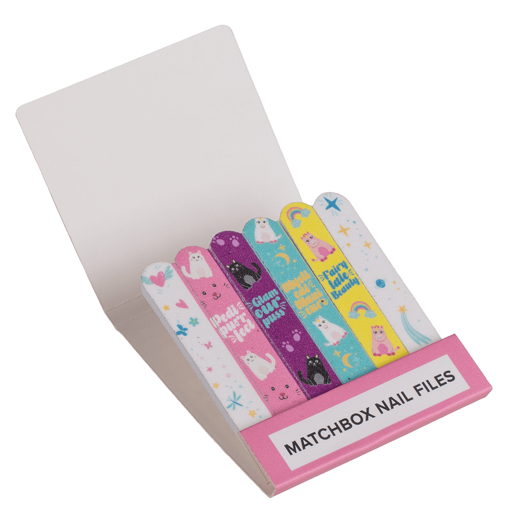 Matchbox nail files, ca. 5,5 x 5,8 cm,