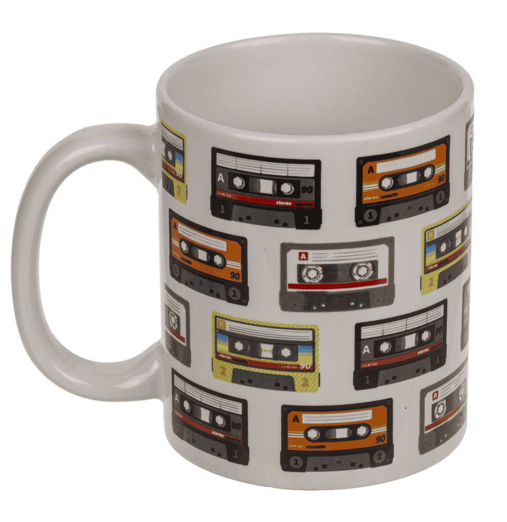 Mug, Cassettes, stoneware, 8 x 10 cm,