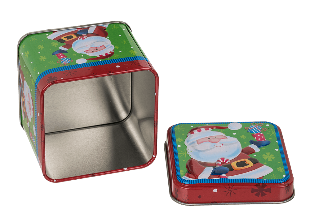 Square tin box, Chrismtas,