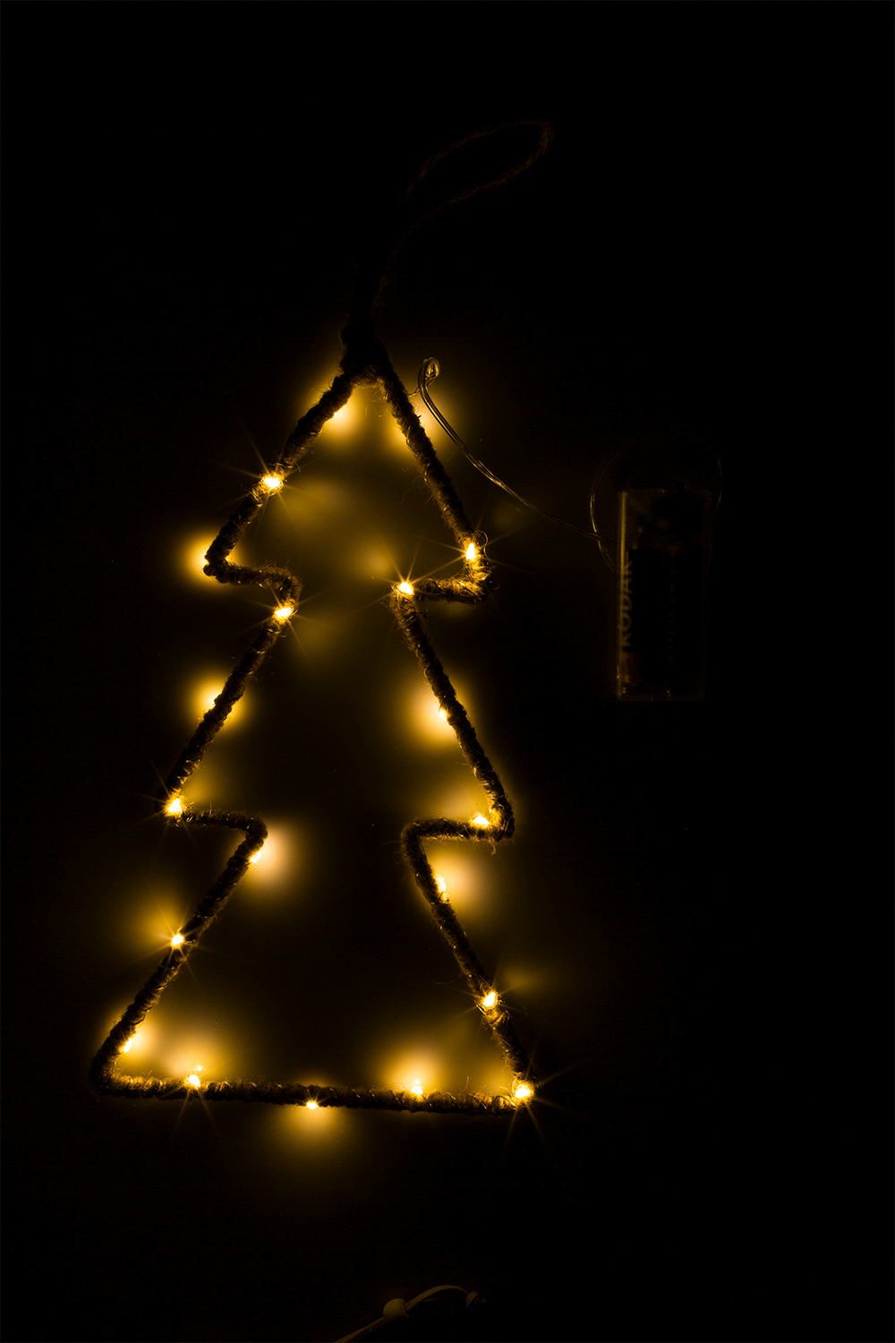 Metal tree with jute decoration & LED,
