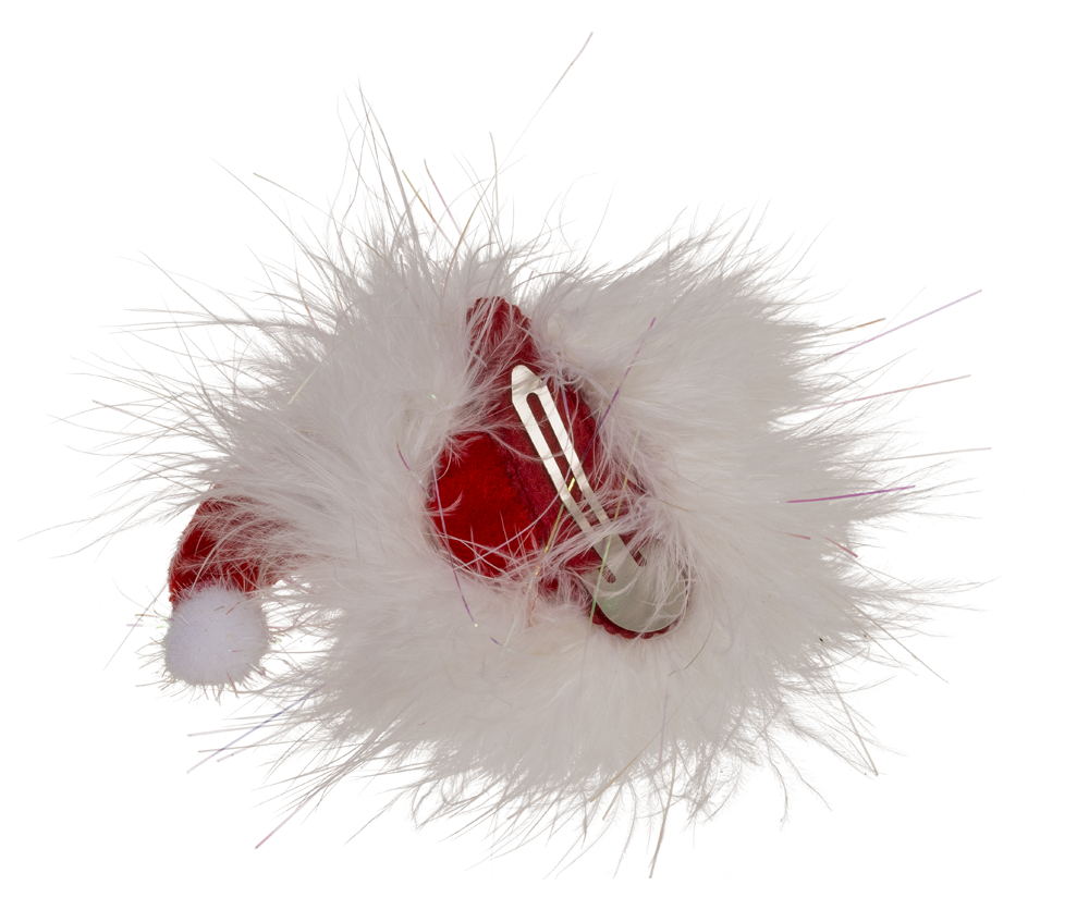 Plush hair clip, Santa's Hat,