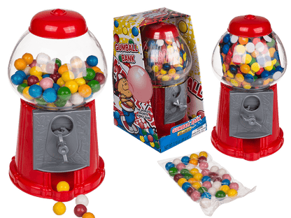 Red gumball machine, with ca. 90 g chewing gums,