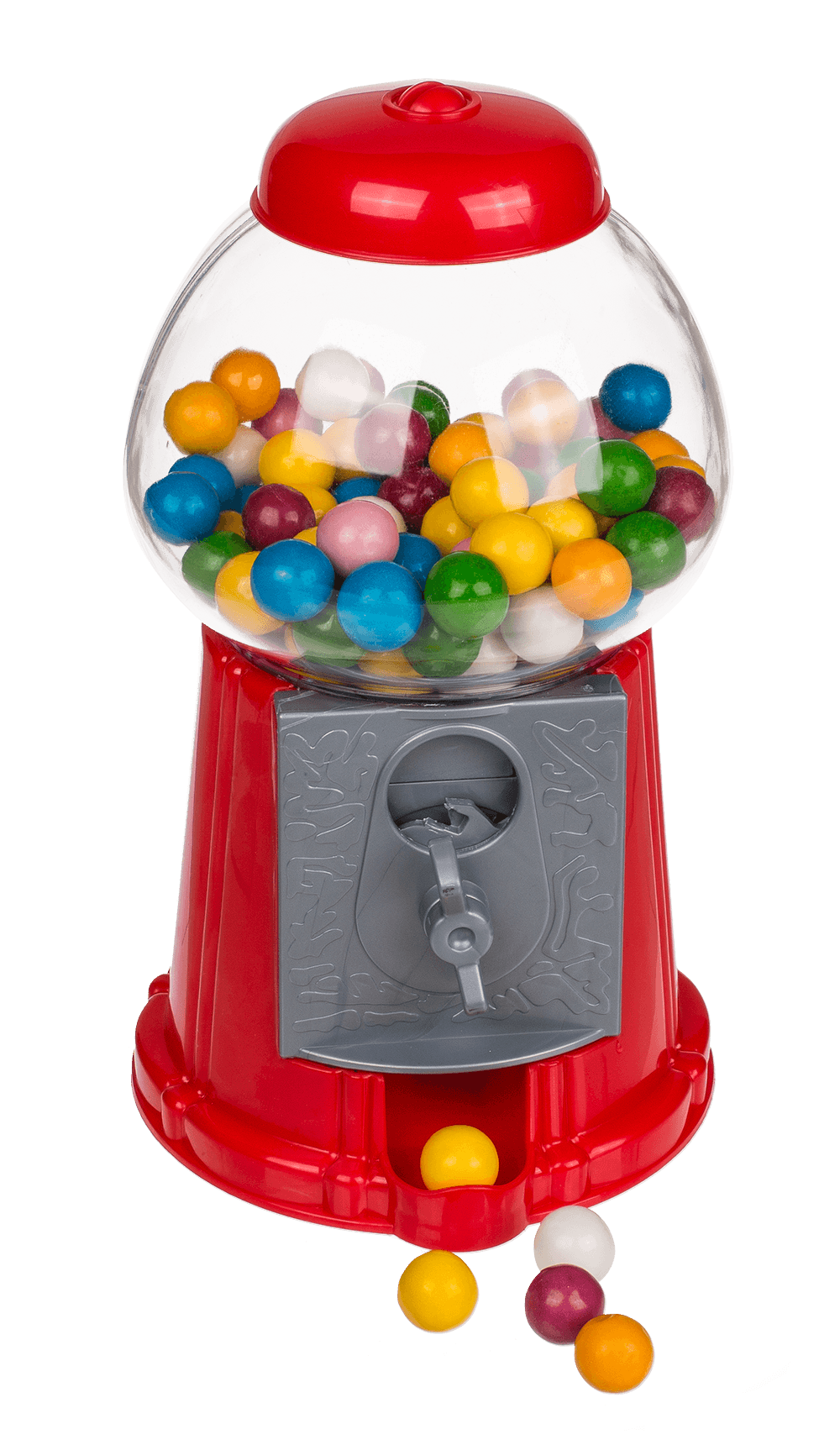 Red gumball machine, with ca. 90 g chewing gums,