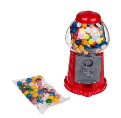 Red gumball machine, with ca. 90 g chewing gums,