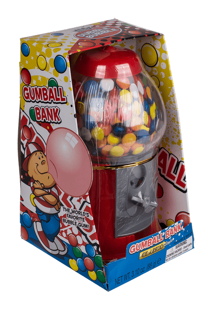 Red gumball machine, with ca. 90 g chewing gums,