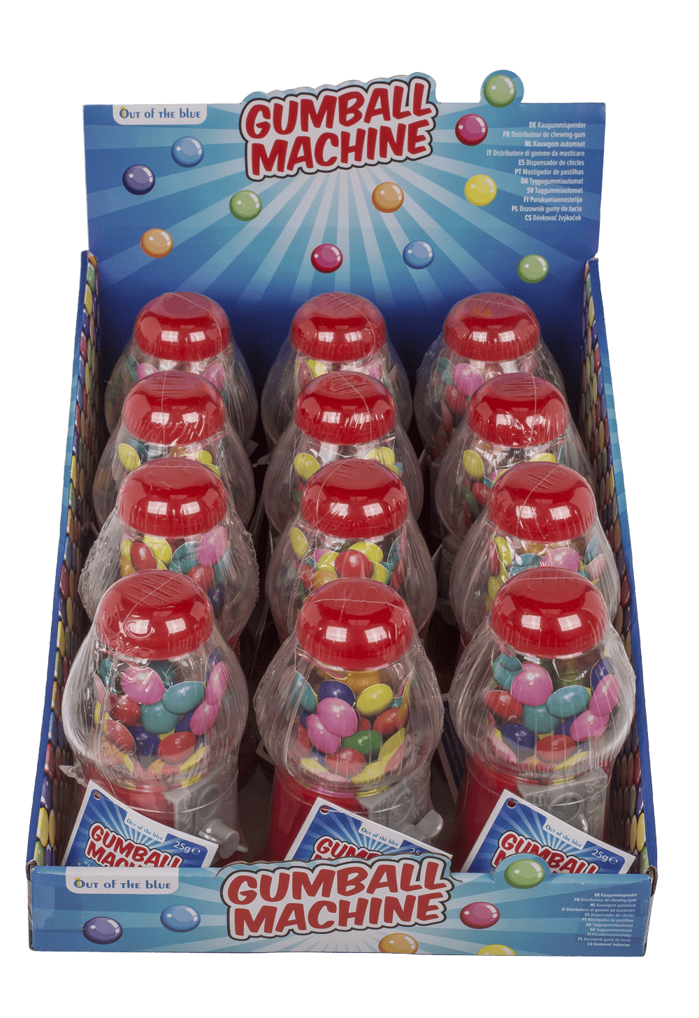Red Gumball Machine, with ca. 25 g chewing gums,