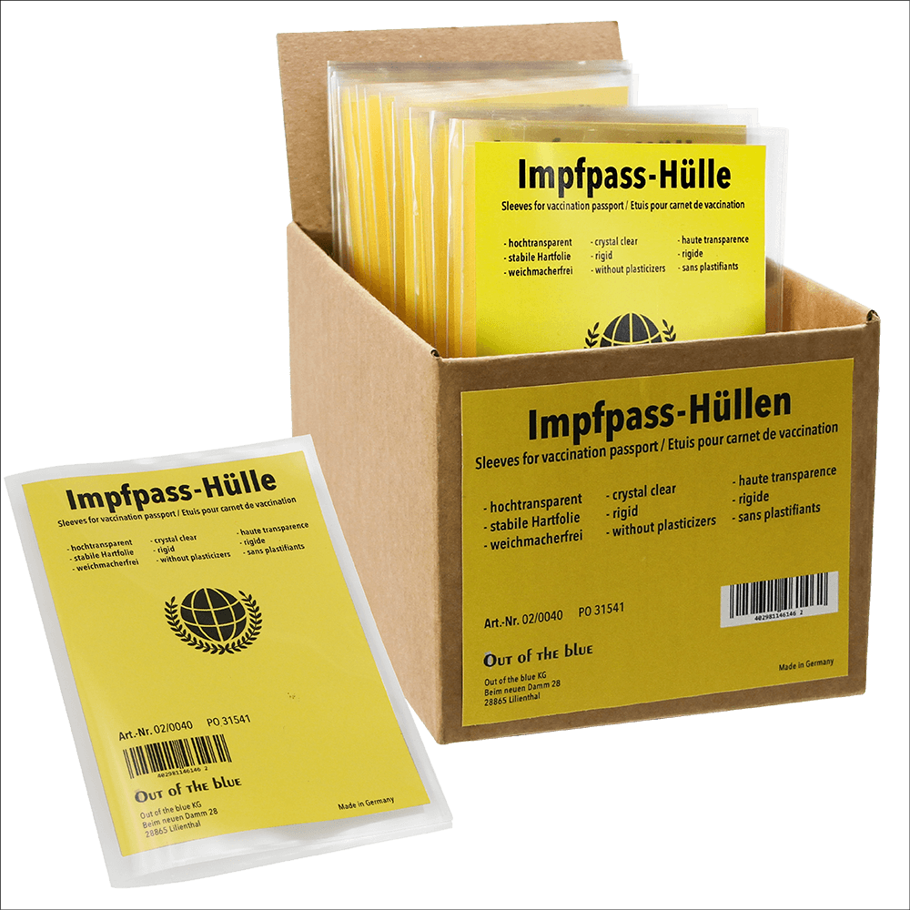 Sleeves for vaccination passport, ca. 98 x 139 mm,
