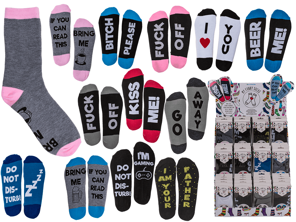 Funny Socks with Text, one size,