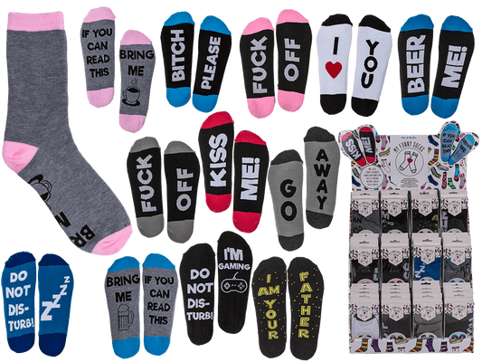 Funny Socks with Text, one size,