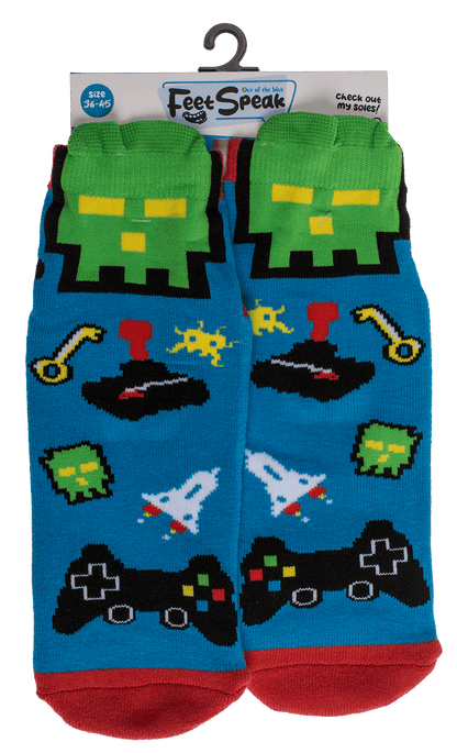 Socks, with ABS sole, Game Over, one size,