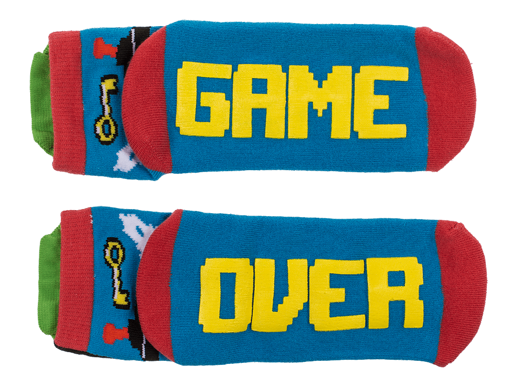 Socks, with ABS sole, Game Over, one size,