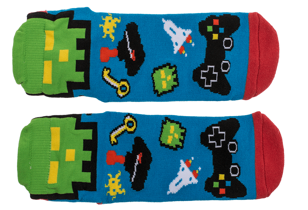 Socks, with ABS sole, Game Over, one size,