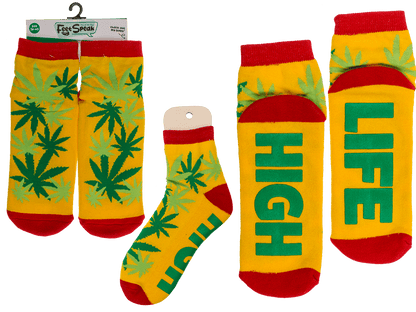 Socks, with ABS sole, High Life, one size,