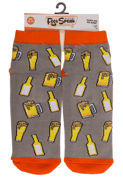 Socks, with ABS sole, Bring Beer, one size,