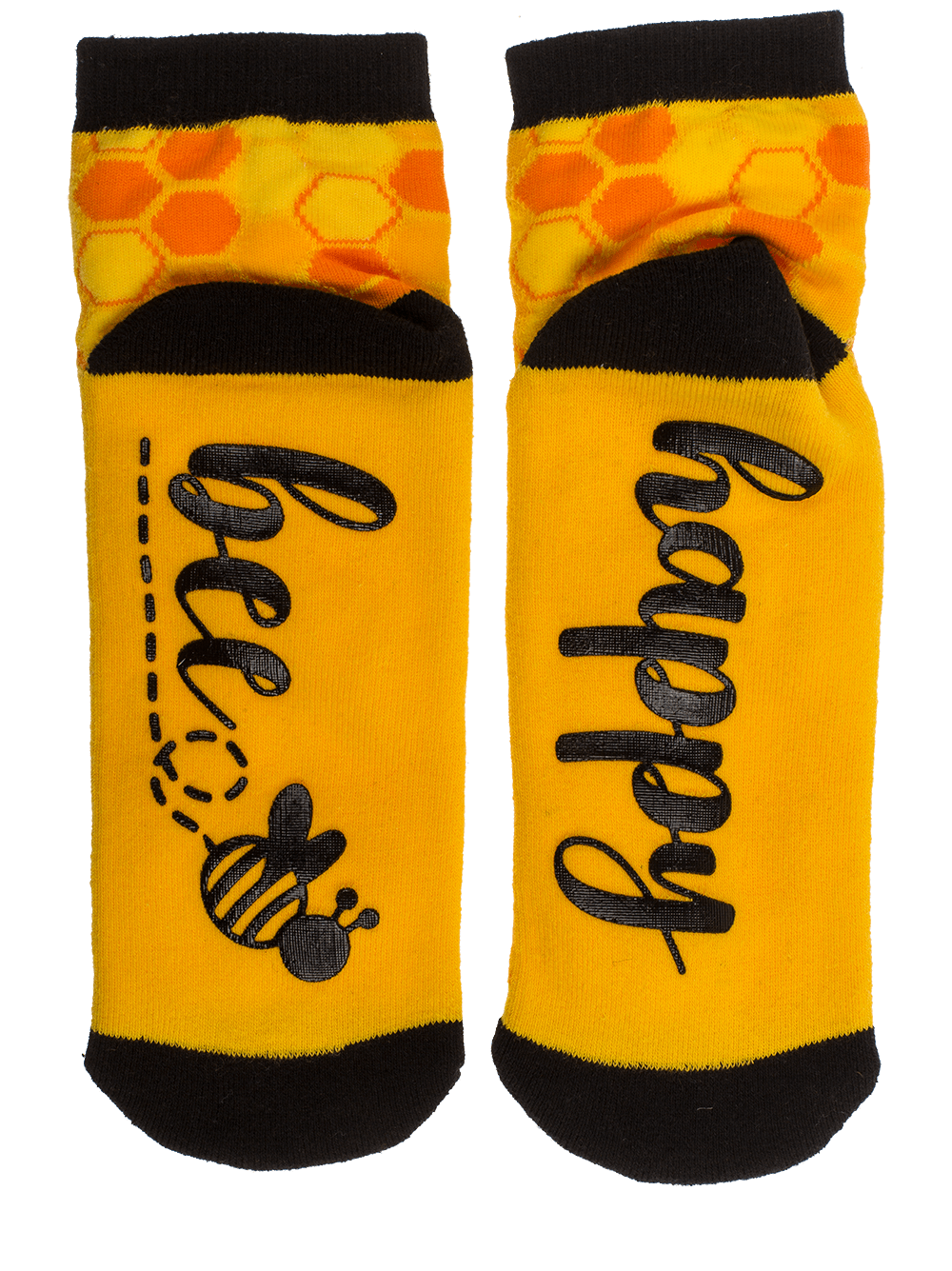 Socks, with ABS sole, Bee Happy, one size,
