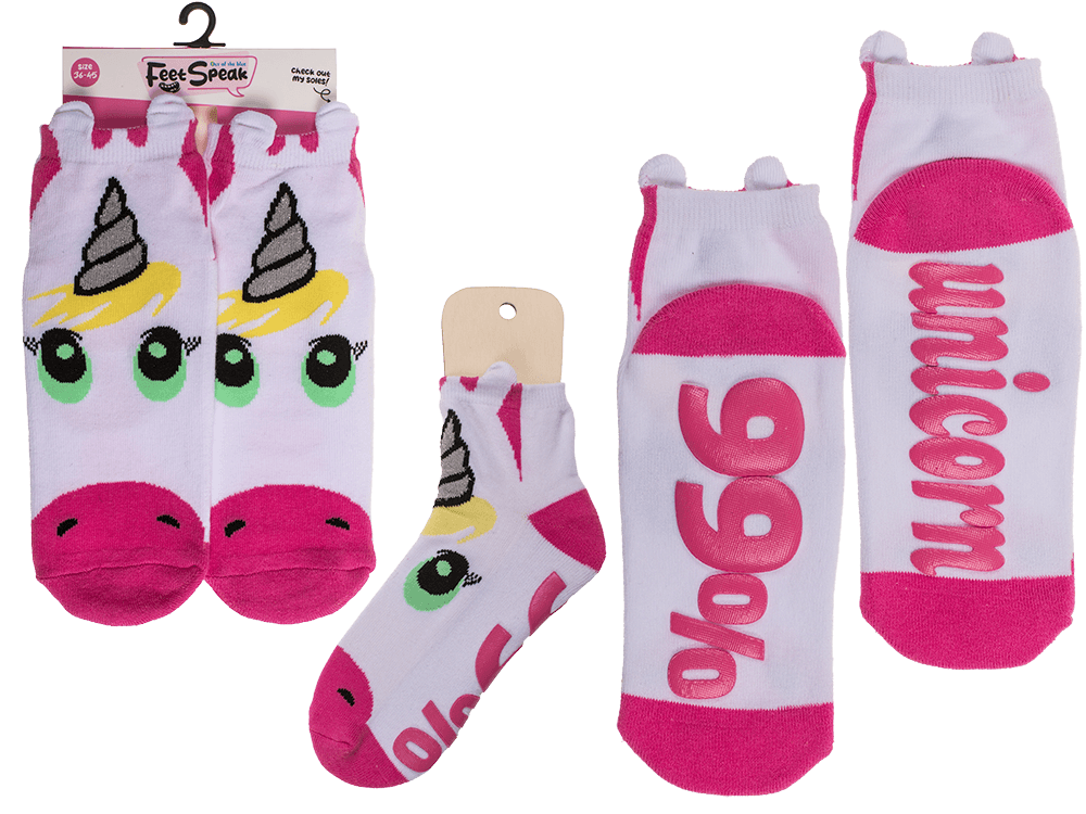 Socks, with ABS sole, 99 % Unicorn, one size,