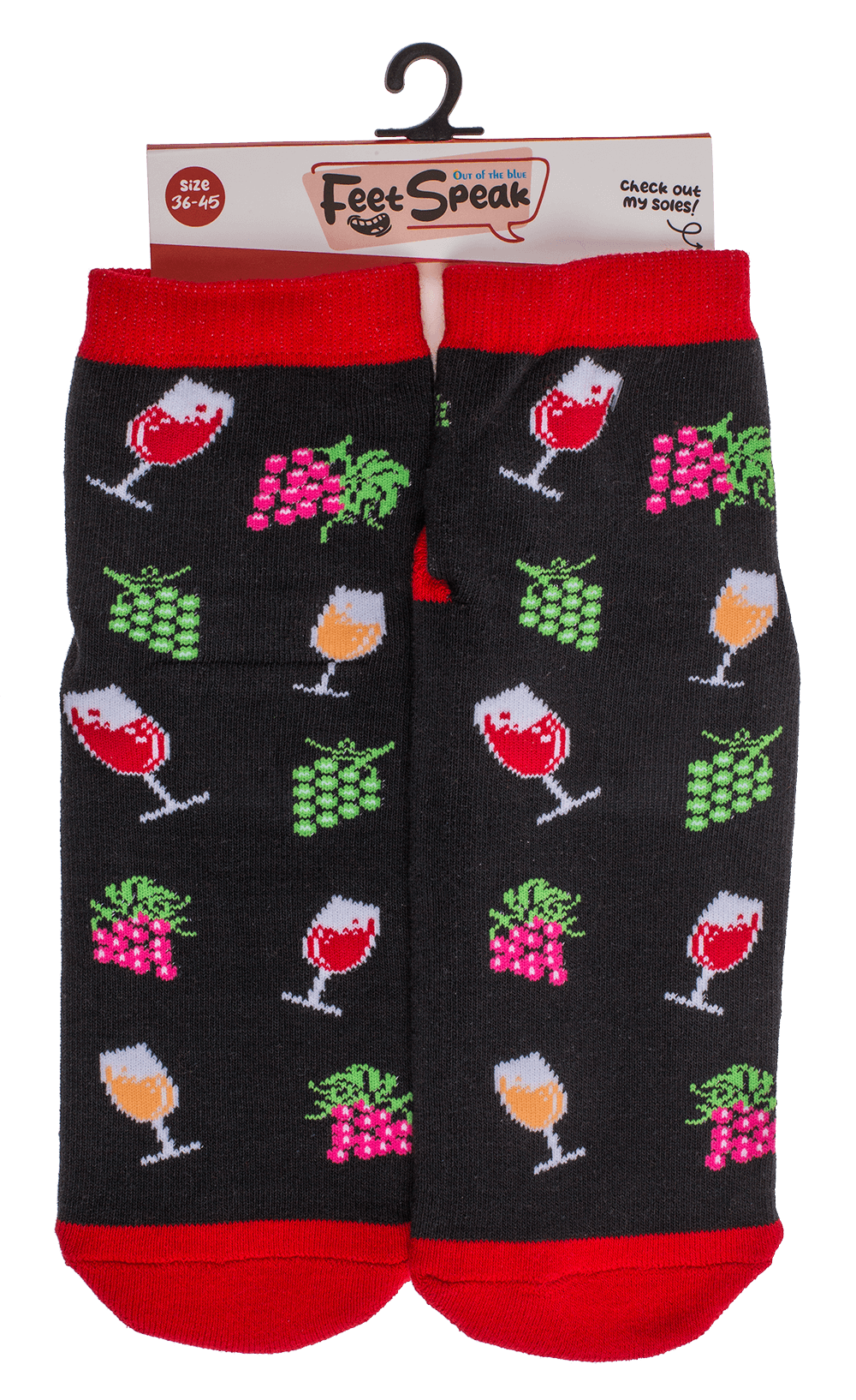 Socks, with ABS sole, Wine Time, one size,