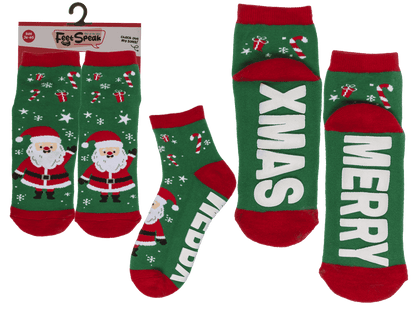 Socks, with ABS sole, Merry XMas, one size,