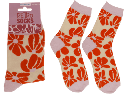 Socks, Retro Flowers, size 36-42,
