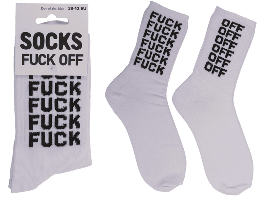 Tennis socks, Fuck Off, size 38-42,