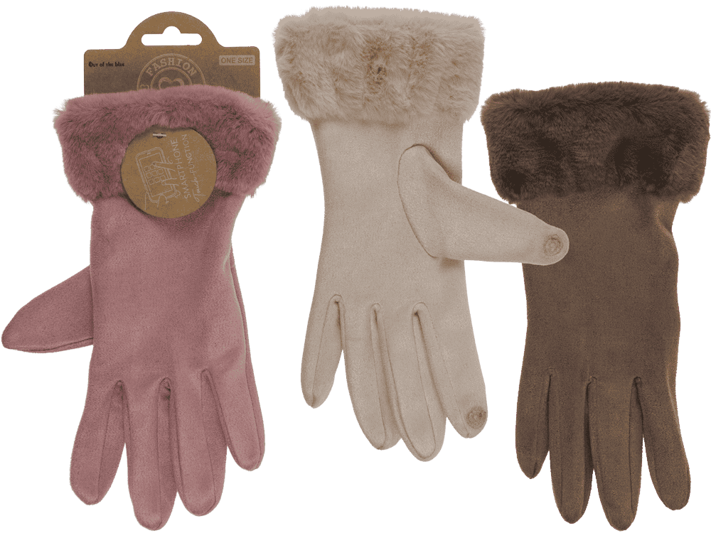 Faux suede winter gloves,