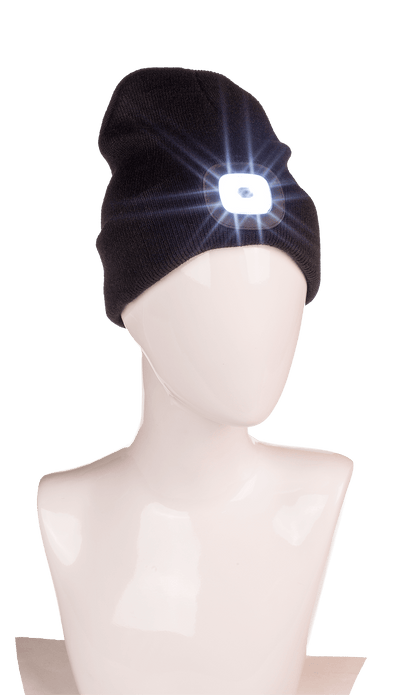 Black cap with 4 LED (incl. batteries),