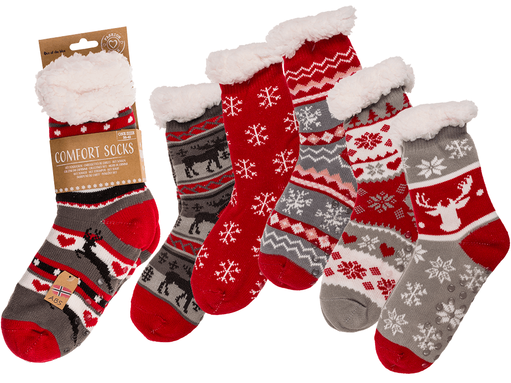 Women comfort socks, Ice Flower & Reindeer