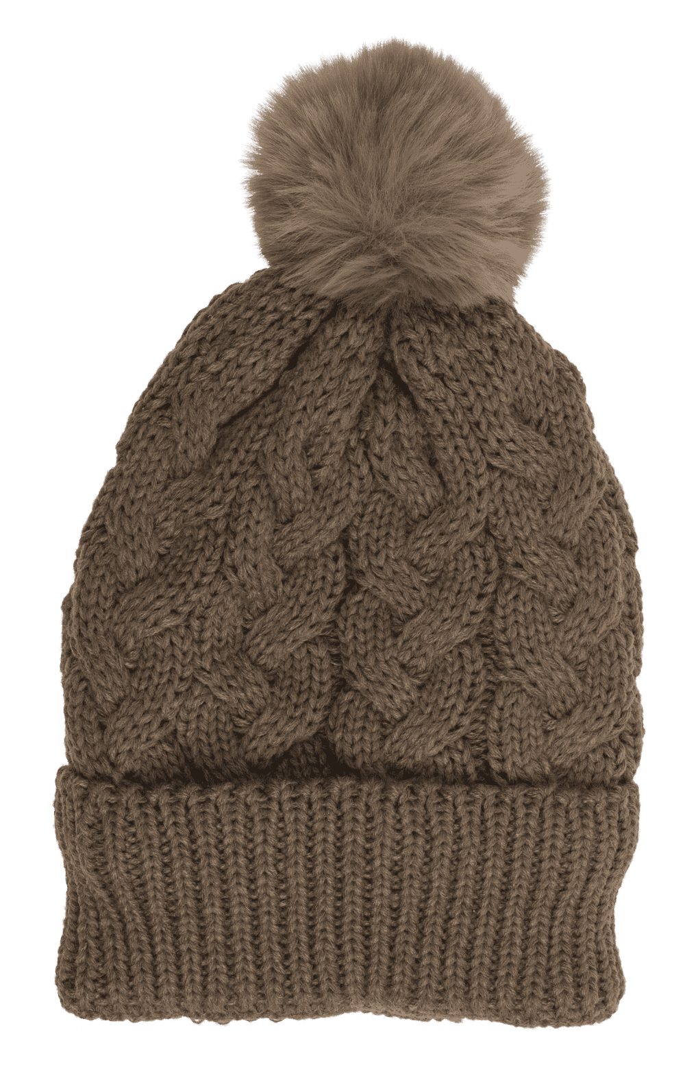 Comfort cap with artificial fur, Cable Stitch,