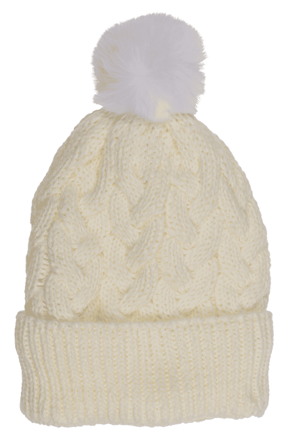 Comfort cap with artificial fur, Cable Stitch,