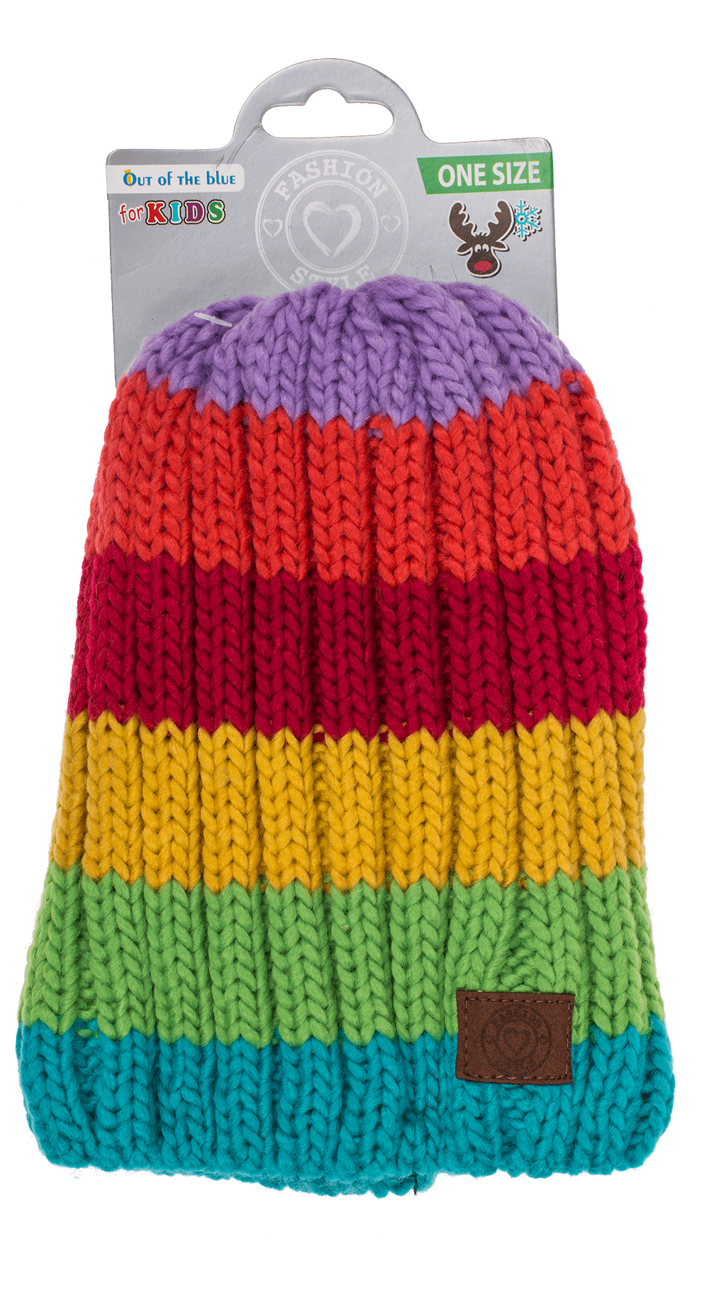 Kids Comfort cap with pompom, Rainbow Colours