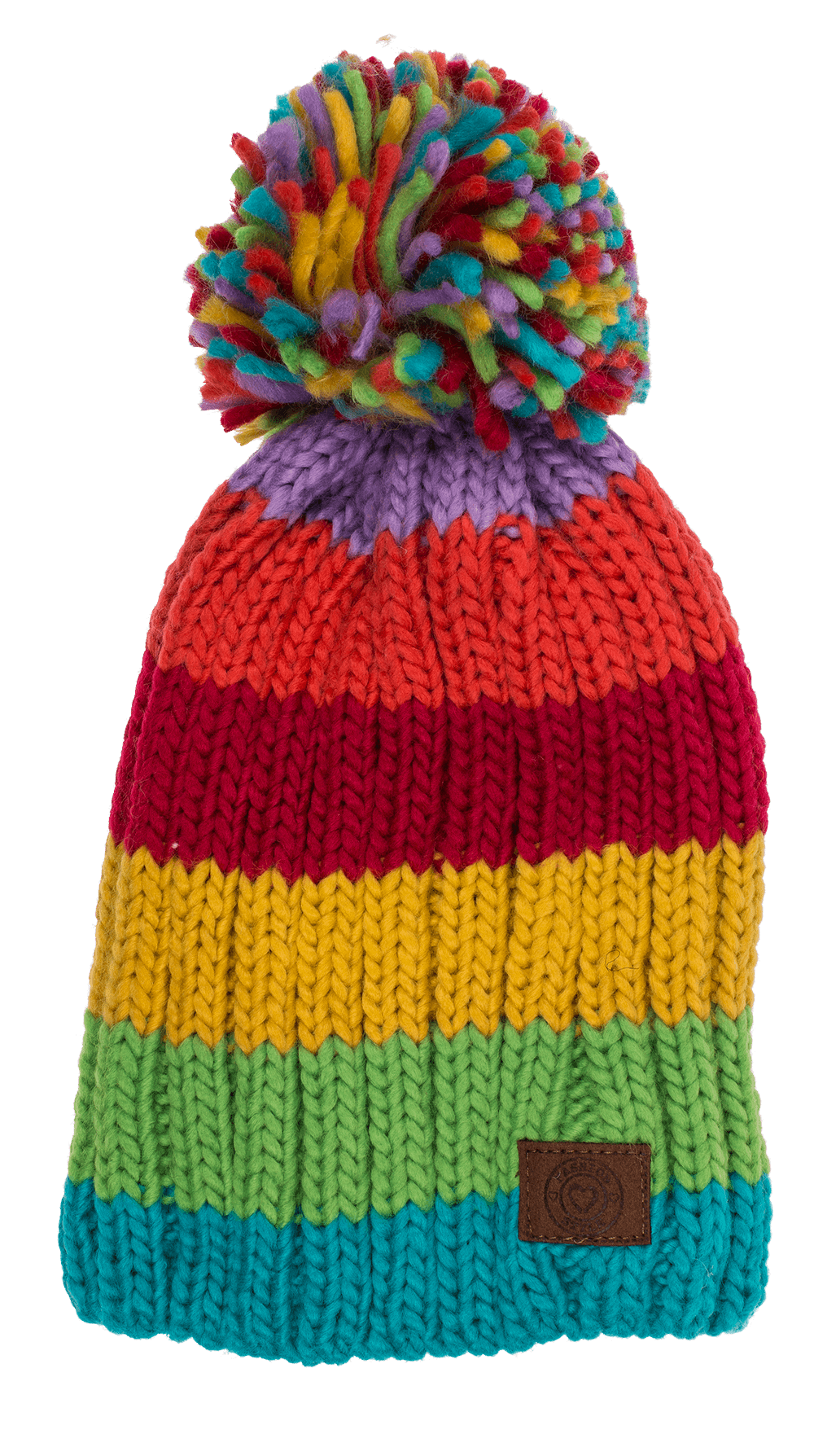 Kids Comfort cap with pompom, Rainbow Colours