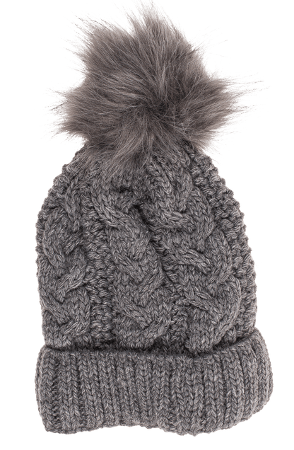Comfort cap with artifical fur pompom,