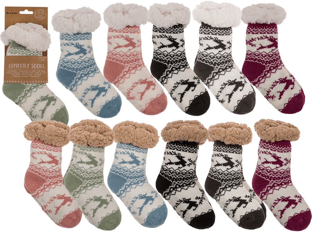 Kids comfort socks, Reindeer, size 22-34,