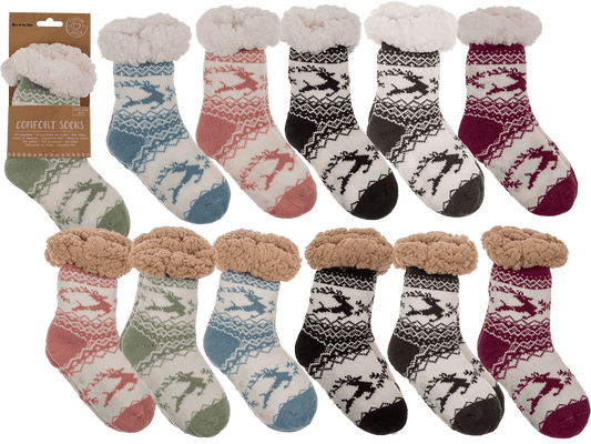 Kids comfort socks, Reindeer, size 22-34,