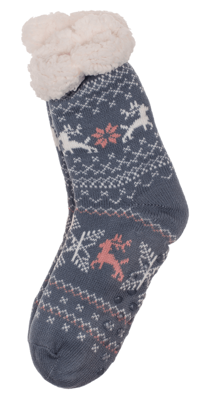 Woman comfort socky, Reindeer & Snowflake,