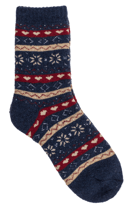 Knitted Socks, Unisex, Iceflower & hearts,