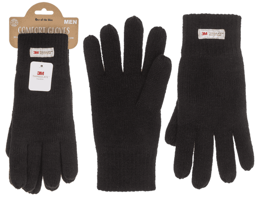 Black colored mens gloves with 3M inner lining,