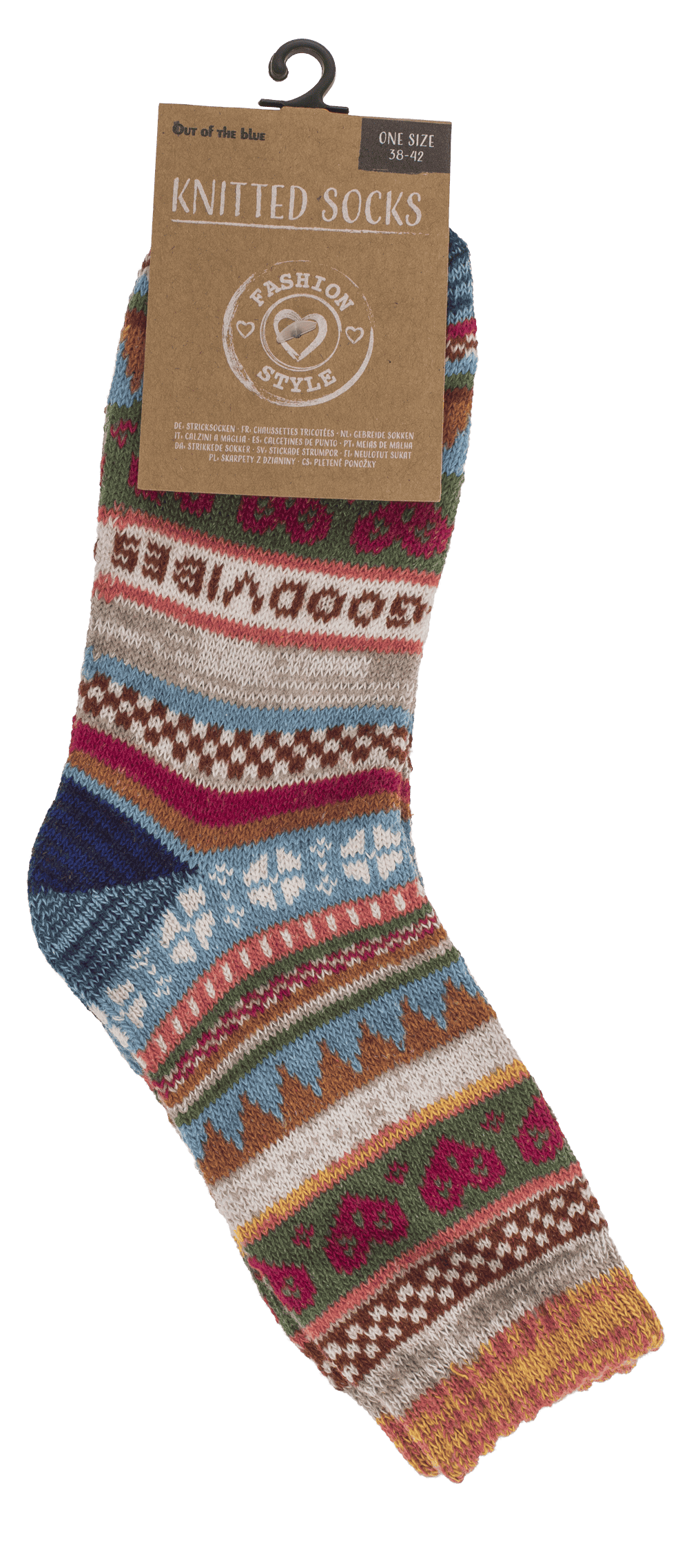 Knitted socks for woman, Good Vibes,